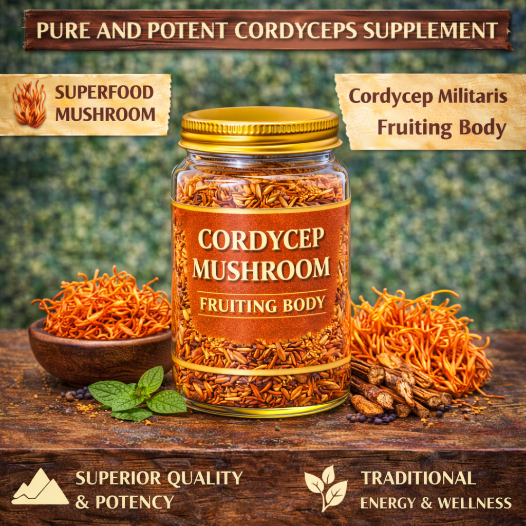 Cordyceps Mushroom (Keeda Jadi) Fruiting Body – 100% Pure Cordyceps militaris | Whole Fruiting Body | Natural Mushroom Supplement
