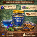 Lavender Blue Herbal Infusion – Butterfly Pea & Lavender Herbal Infusion with Mulethi | Caffeine-Free | Floral Wellness Infusion