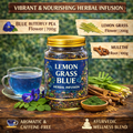 Lemon Grass Blue Herbal Infusion – Butterfly Pea & Lemongrass Herbal Tea with Mulethi | Caffeine-Free | Floral Citrus Infusion