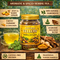 Natural Yellow Herbal Infusion – Herbal Infusion with Ginger, Turmeric & Cinnamon | Ayurvedic Wellness Blend | Caffeine-Free