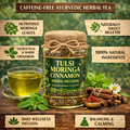 Tulsi Moringa Cinnamon Herbal Infusion – Ayurvedic Green Tea Blend with Mulethi | Caffeine-Free Herbal Tea | Wellness Tea